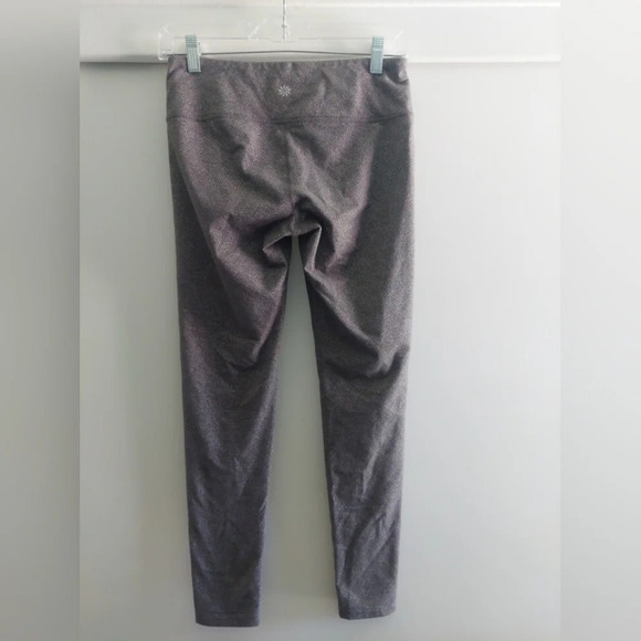 Athleta pattern Leggings Gray Harringbone Pattern S Athleisure Yoga Sporty - Picture 5 of 9